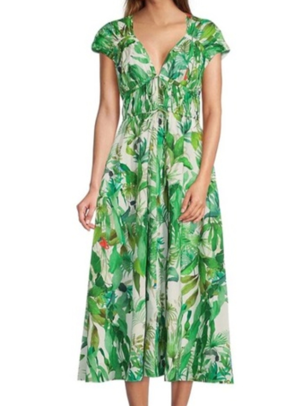 NWT $229 Antonio Melani Vitoria tropical jungle print v-neck maxi dress size 0